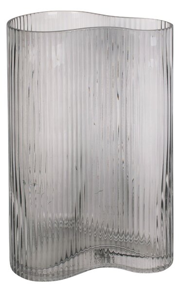 Skleněná váza Allure Wave L 27 cm šedá Present Time (Barva- šedá, sklo)