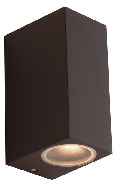 FAN I-QUBO-AP2 BRO Venkovní nástěnné svítidlo Qubo kortenové, 2xGU10, IP54, 15,1 x 9,3 x 6,7 cm - FANEUROPE