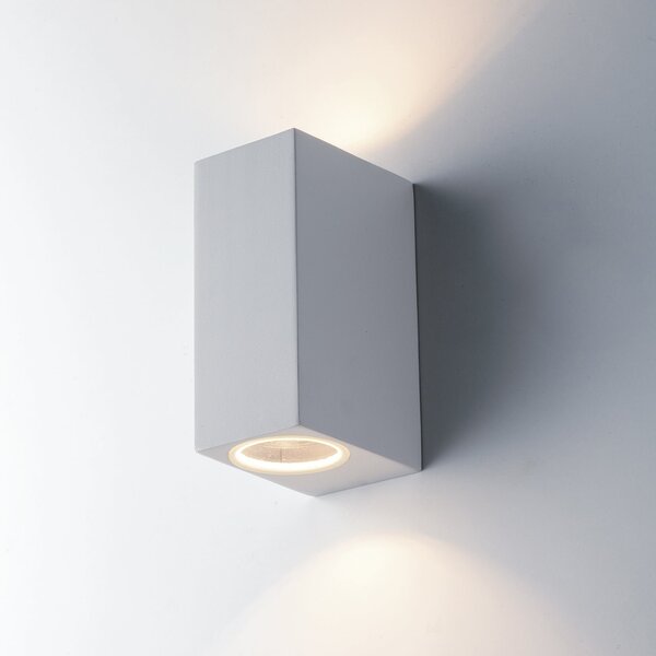 FAN I-QUBO-AP2 BCO Venkovní nástěnné svítidlo Qubo bílé, 2xGU10, IP54, 15,1 x 9,3 x 6,7 cm - FANEUROPE