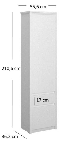 Regál Ethan 2D1S (bílá). Akce -23%
