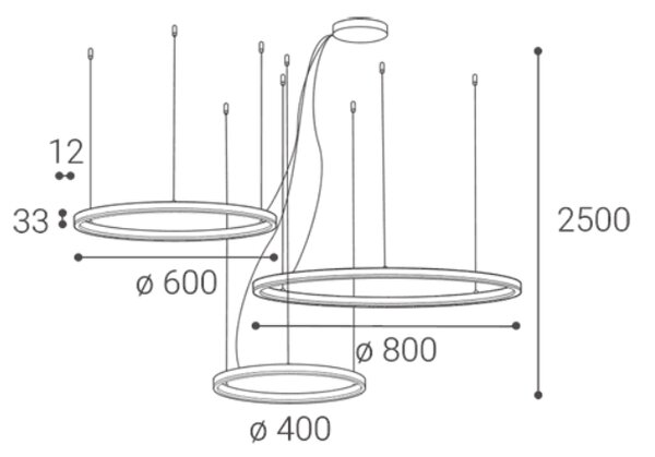Led2 Závěsné LED svítidlo CIRCLE SET 3 Barva: Černá, Stmívání, řízení: TRIAC