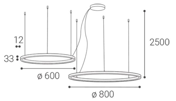 Led2 Závěsné LED svítidlo CIRCLE SET 2 Barva: Bílá, Stmívání: TRIAC