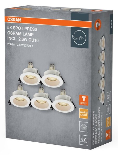 LED bodové svítidlo, zapuštěné, 2.6W, Bílé