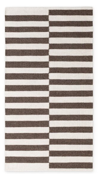 Bílý/hnědý oboustranný/ručně tkaný vlněný koberec 80x150 cm Vika – Hanse Home