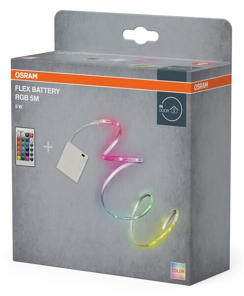 LED pásek flexibilní na baterie 5M RGB Dálkový ovladač, RGB
