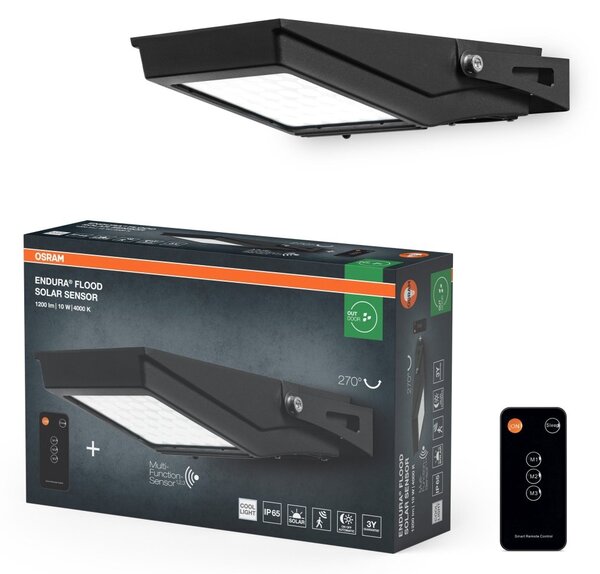 Solární Reflektor ENDURA® FLOOD Solar Sensor 10W, Studená Bílá s dálkovým ovládáním