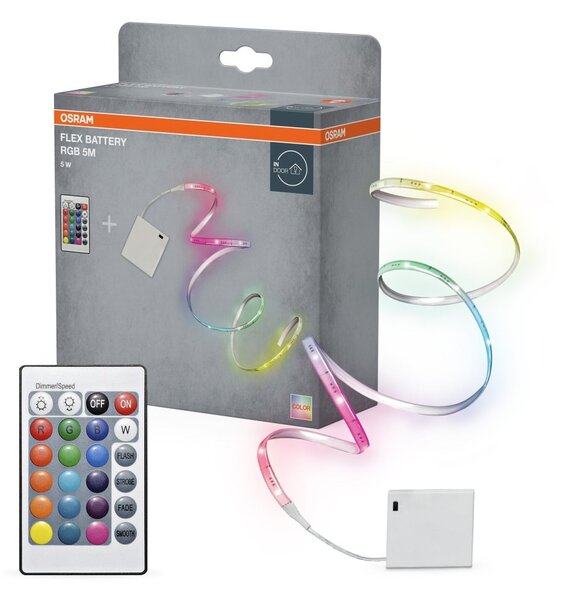 LED pásek flexibilní na baterie 5M RGB Dálkový ovladač, RGB