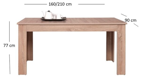 Rozkládací jídelní stůl (pro 6 8 osob) Mebel Bos Gwenn (dub sonoma)