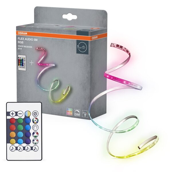 LED pásek flexibilní Audio Voice Receiver 5M RGB Dálkový ovladač, RGB
