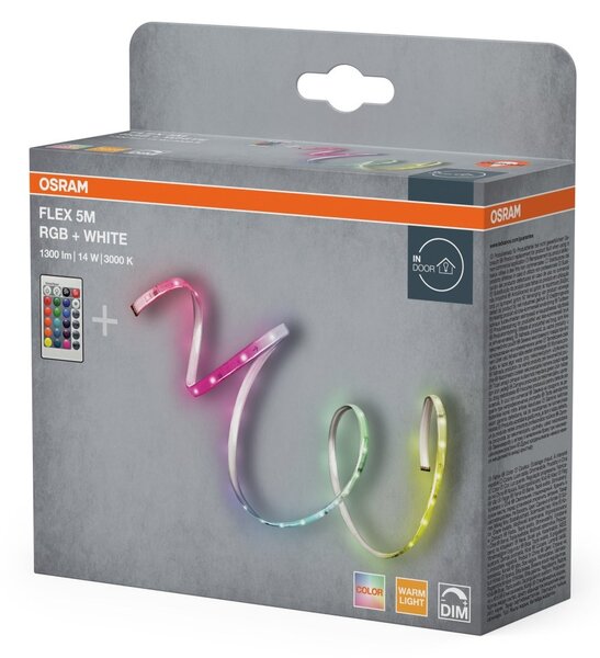 LED pásek flexibilní 5M RGB Dálkový ovladač, RGB/Teplá Bílá