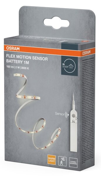 LED pásek s pohybovým senzorem na baterie 1m, Teplá Bílá