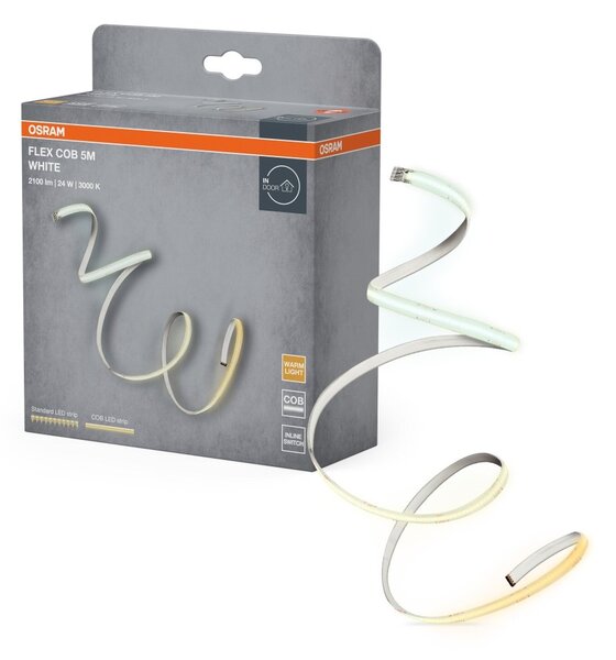 LED pásek flexibilní COB 5M, Teplá Bílá
