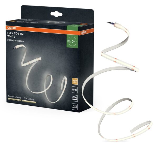 LED pásek COB IP44 5m, Teplá Bílá
