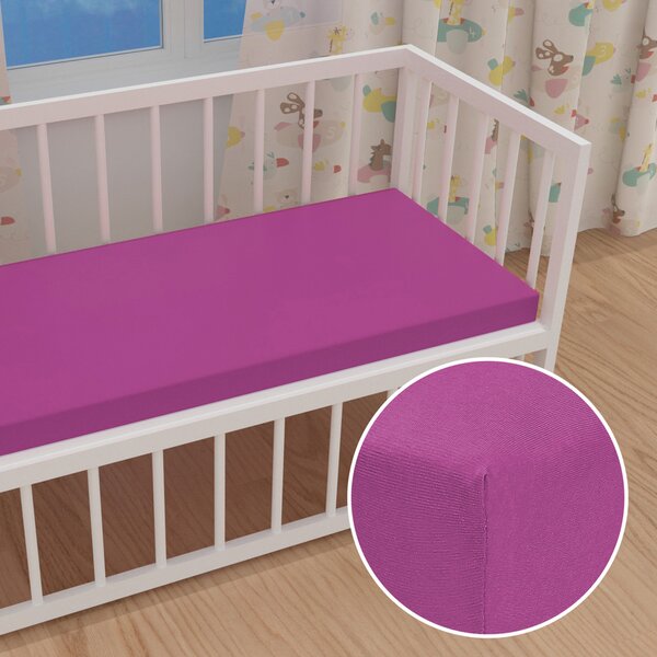 Dětské jersey napínací prostěradlo do postýlky JR-009 Šeříkové 60 x 120 x 10 cm - do postýlky