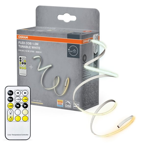 LED pásek flexibilní COB 1.5M, TW Dálkový ovladač, Laditelná Bílá