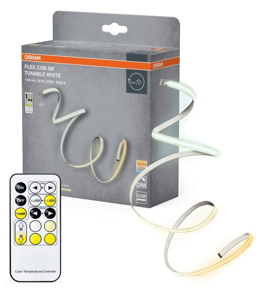 LED pásek flexibilní COB 5M, TW Dálkový ovladač, Laditelná Bílá