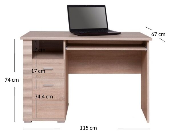 PC stolek Gwenn 1D1S/120 (dub sonoma). Akce -23%