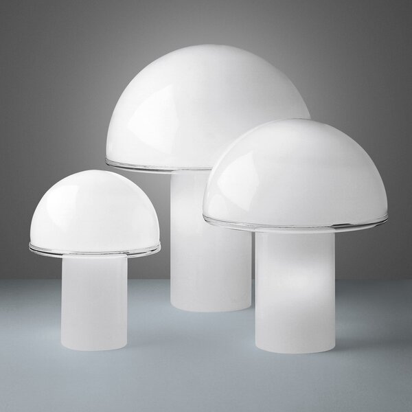 Stolní lampa Artemide, Onfale, Bílá, Obývací pokoj, Sklo, Design