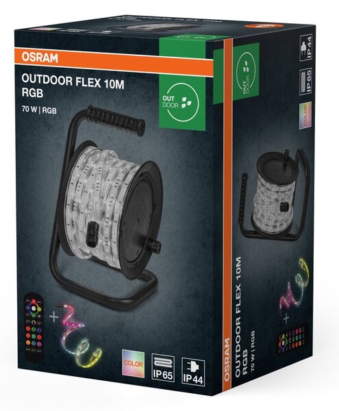 LED pásek Venkovní Flex 10m RGB IP65 s dálkovým ovládáním, Rozšiřitelný, Robustní