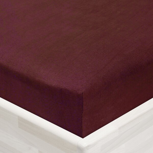 Dětské jersey napínací prostěradlo do postýlky JR-011 Bordó 60 x 120 x 10 cm - do postýlky