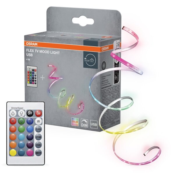 LED pásek, TV Mood Light 1.5m RGB s dálkovým ovládáním, USB