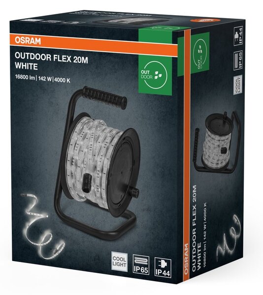 LED pásek Venkovní Flex 20m IP65, Studená Bílá