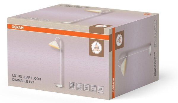 Stojací lampa Decor Lotus Leaf E27 stmívatelná, Bílá