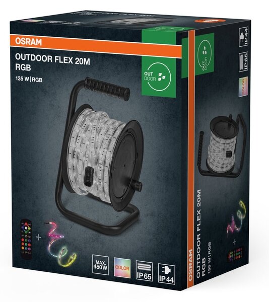 LED pásek Venkovní Flex 20m RGB IP65 s dálkovým ovládáním