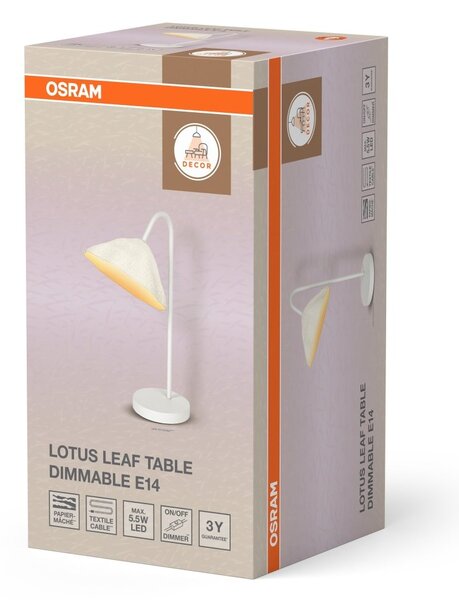 Stolní lampa Decor Lotus Leaf E14 stmívatelná, Bílá