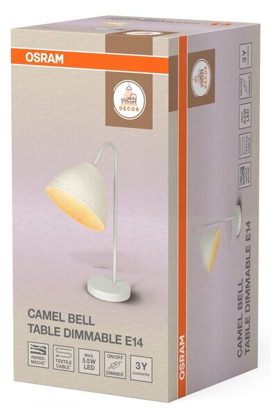 Stolní lampa Decor Camel Bell E14 stmívatelná, Bílá