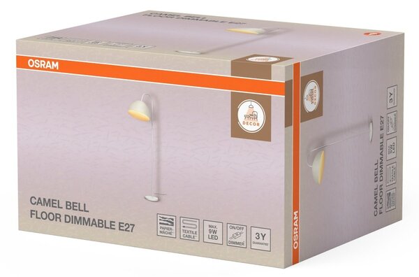 Stojací lampa Decor Camel Bell E27 stmívatelná, Bílá