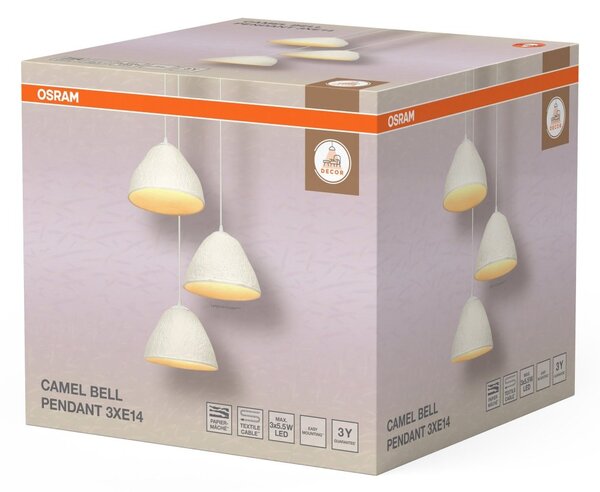 Závěsné svítidlo Decor Camel Bell 3xE14, Bílé