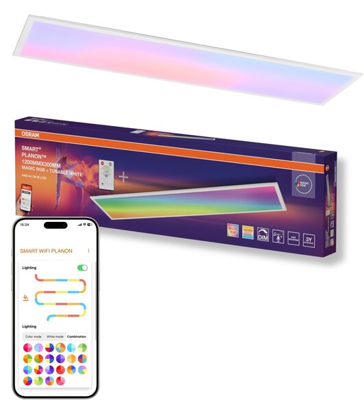 Panel Wifi Planon Magic 1200x300mm, RGB+Laditelná Bílá
