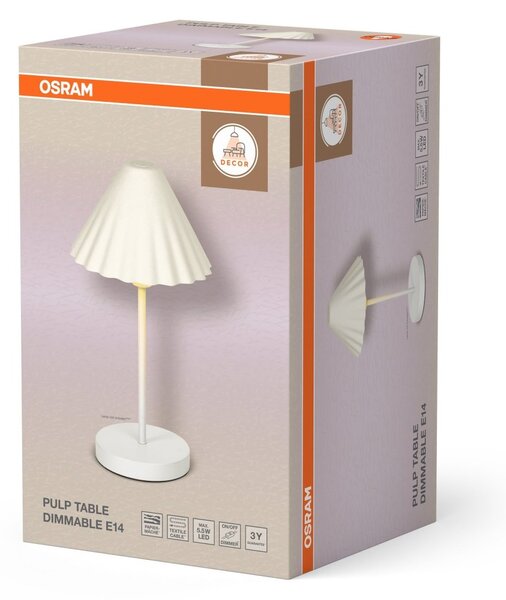 Stolní lampa Decor Pulp E14 stmívatelná, Bílá