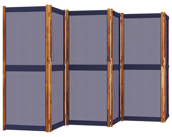 6dílný paraván tmavě modrý 420 x 180 cm