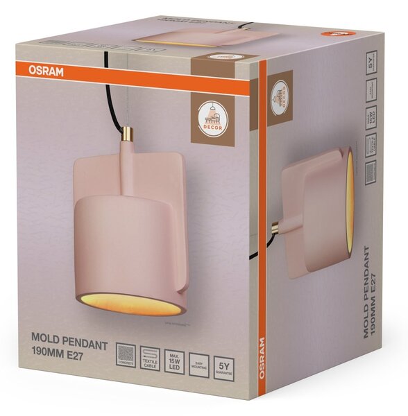 Závěsné svítidlo Decor Mold 190MM 1XE27, Růžové