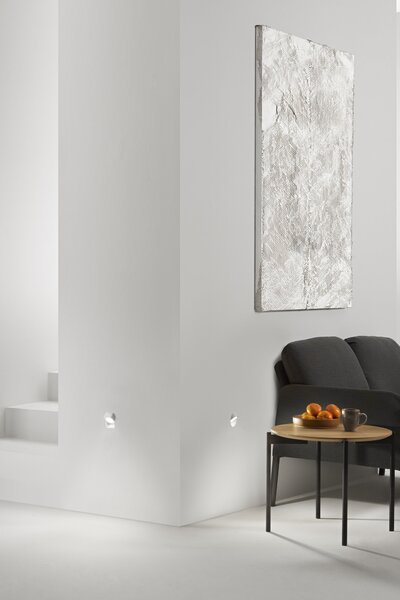 FAN INC-ESTRO-R1 Vestavné svítidlo do zdi Estro (kulaté, sádra) 1 x mini GU10, 160 x 90 x 67 mm - FANEUROPE