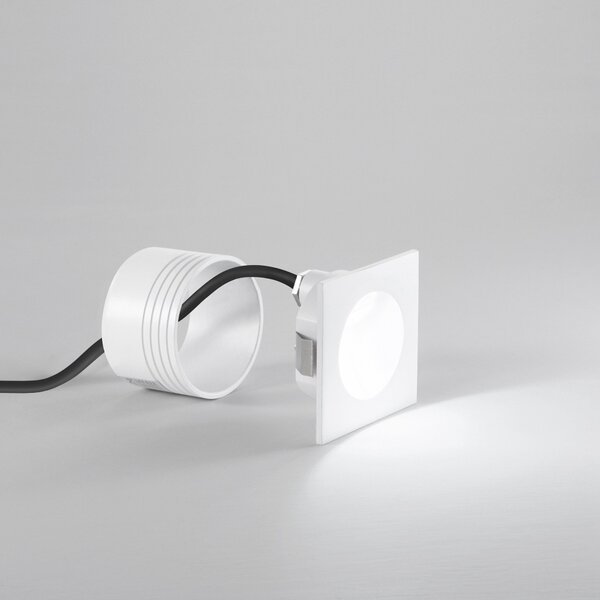 FAN INC-ONYX-Q1C BCO Schodišťové světlo Onyx (čtvercové, bílá) LED 2 W, 430 lm, 3000 K, IP54, 8 x 8 x 4,8 cm - FANEUROPE