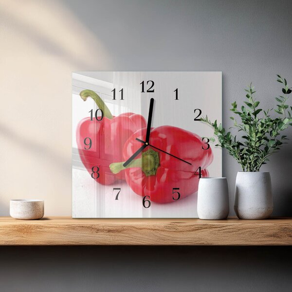 Skleněné hodiny na stěnu Pepř zskc-30x30-00181892