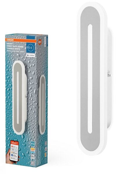 BÍLÉNástěnné svítidlo Matter Orbis Koupelnové IP44 300mm, Laditelná Bílá