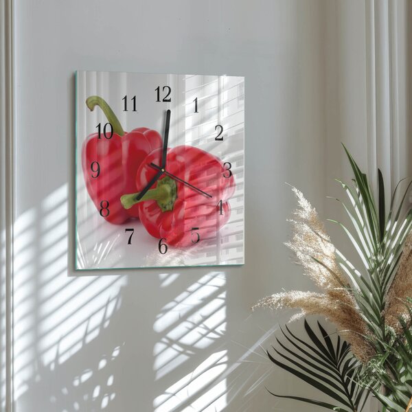 Skleněné hodiny na stěnu Pepř zskc-30x30-00181892