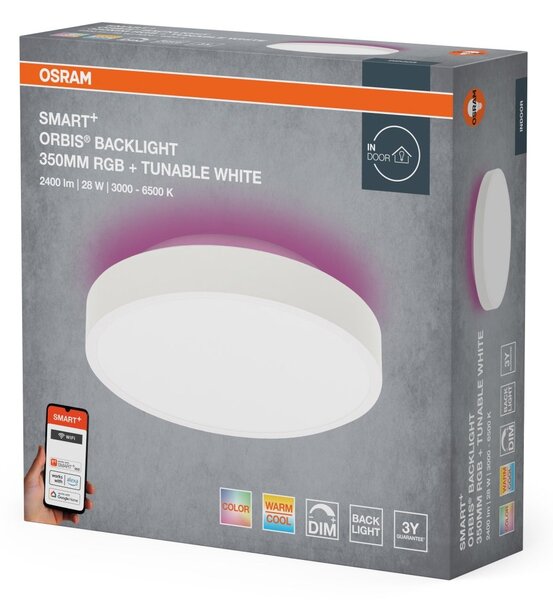 BÍLÉ Stropní svítidlo Wifi Orbis Backlight 350mm, Laditelná Bílá