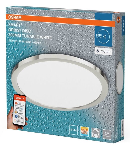 Chytré Stropní svítidlo Orbis Disc IP44 300mm Laditelná Bílá
