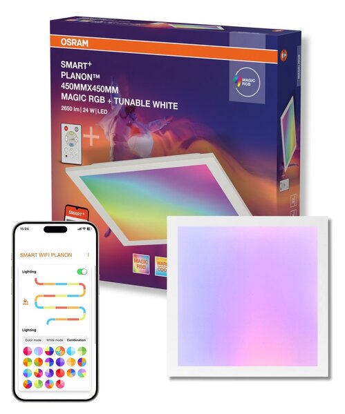Panel Wifi Planon Magic 450x450mm, RGB+Laditelná Bílá