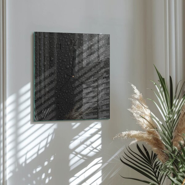 Skleněné hodiny na stěnu Kapky vody zskc-30x30-00184285
