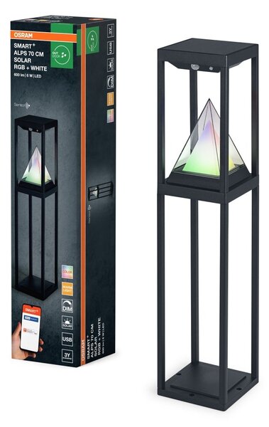 Chytrý solární sloupek ALPS 70cm RGB+Teplá Bílá IP44