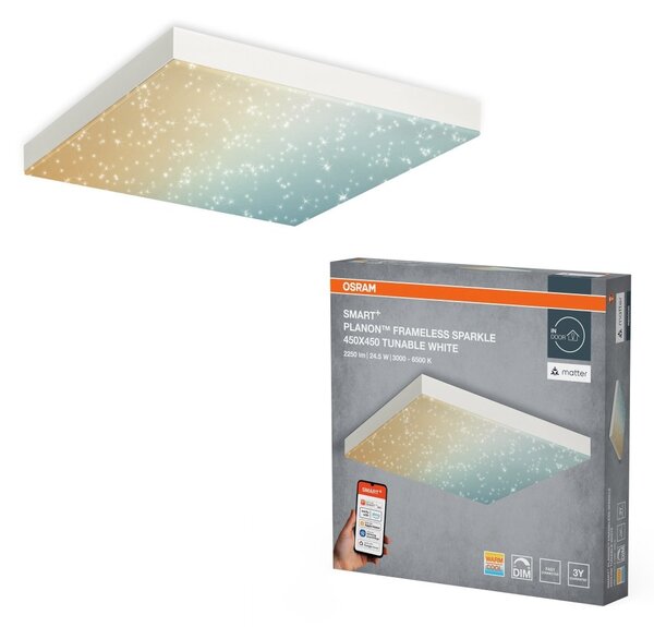 Chytrý bezrámový panel Planon Sparkle 450x450mm Laditelná Bílá
