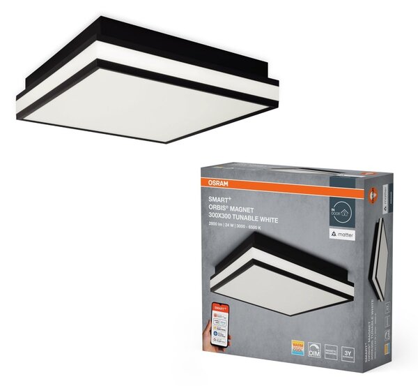 Chytré Stropní svítidlo s magnetickým závěrem 300x300mm Laditelná Bílá