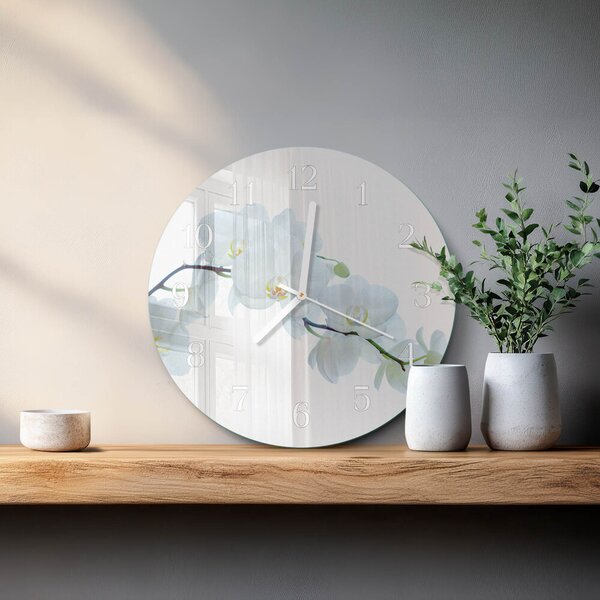 Skleněné hodiny na stěnu Orchidej zsob-fi30-00080389