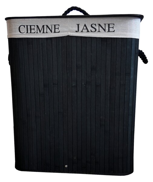 TRENDIE Bambusový koš na prádlo 100l černý + DÁREK